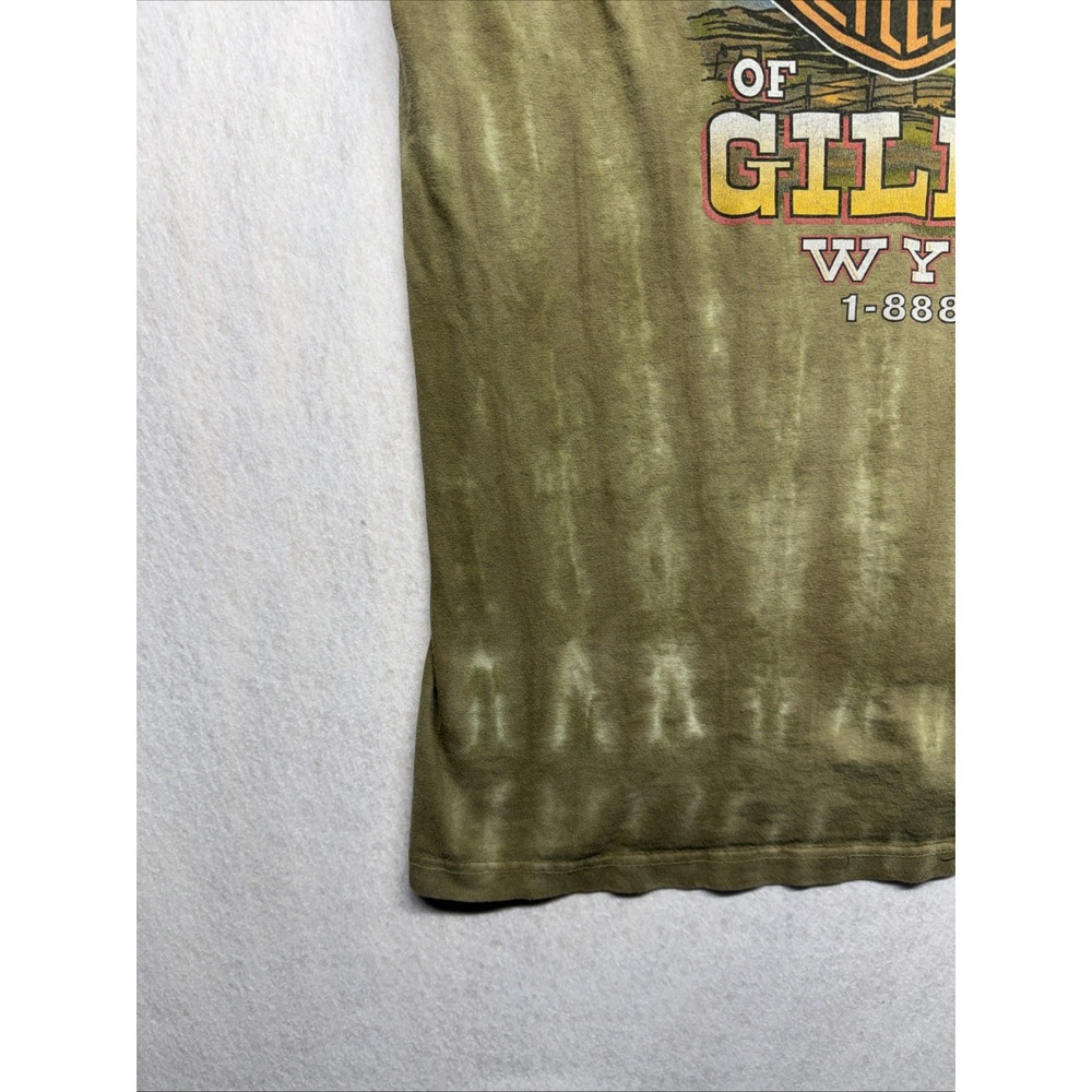 Harley-Davidson Gillette Wyoming Tie Dye Muscle Tee Mens 2XL Green R.K. Stratman - Picture 6 of 16
